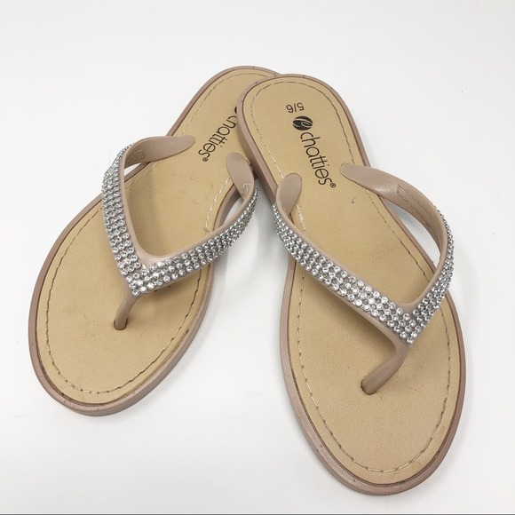 chatties Shoes - Chatties Jewel Embellished Flip Flops Size 5/6
